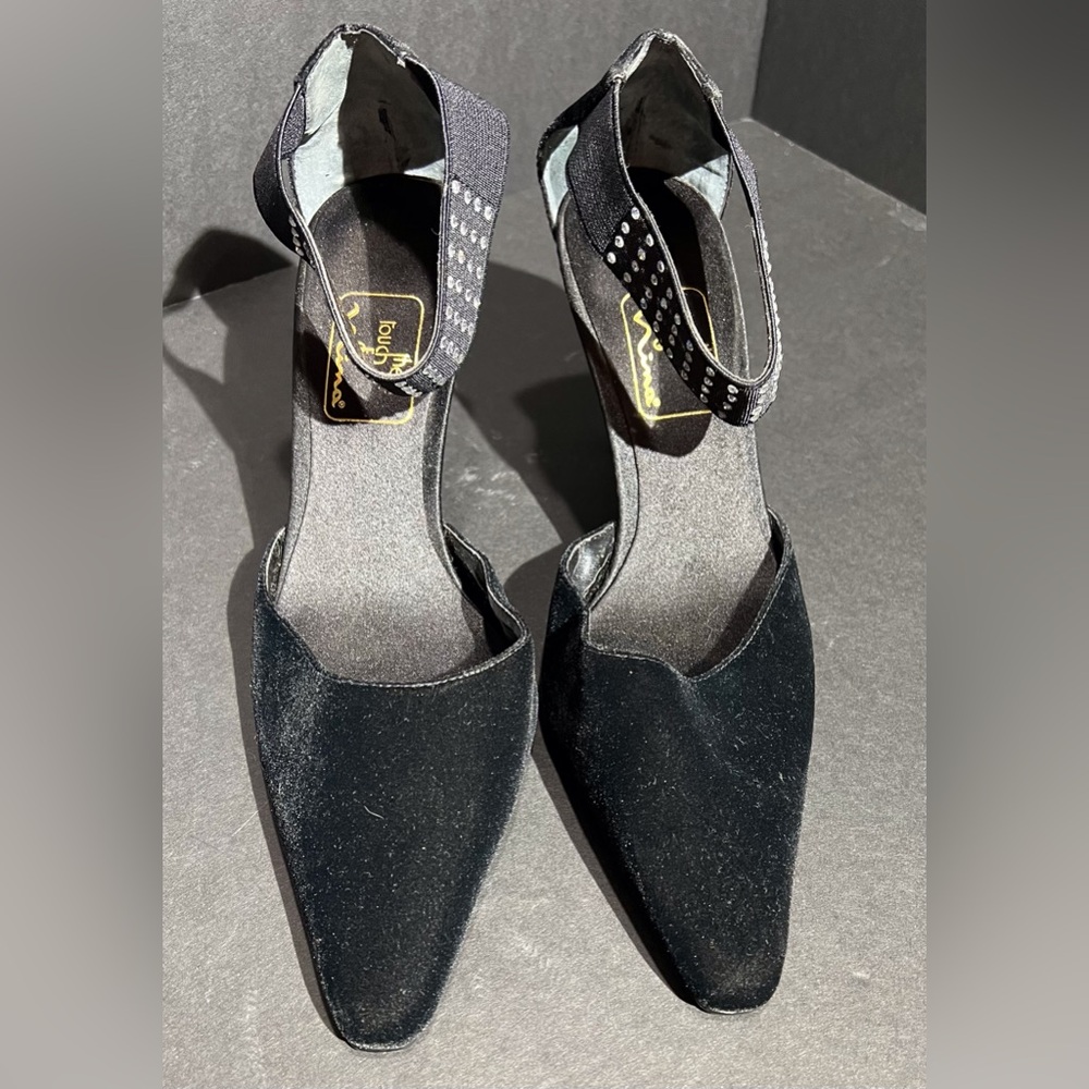 Touch of Nina Sheila Black Womens Shoes Size 7 Heels Bling Y2K